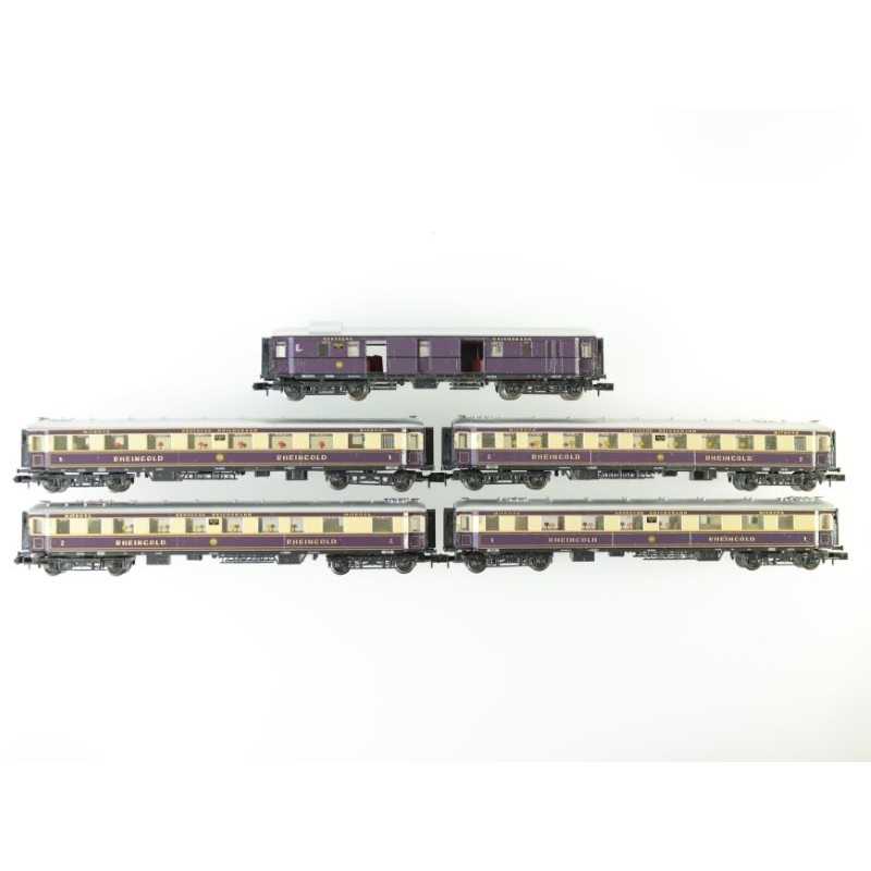 Arnold 0145 DB Rijtuigenset 5-delig "Rheingold" met binnenverlichting