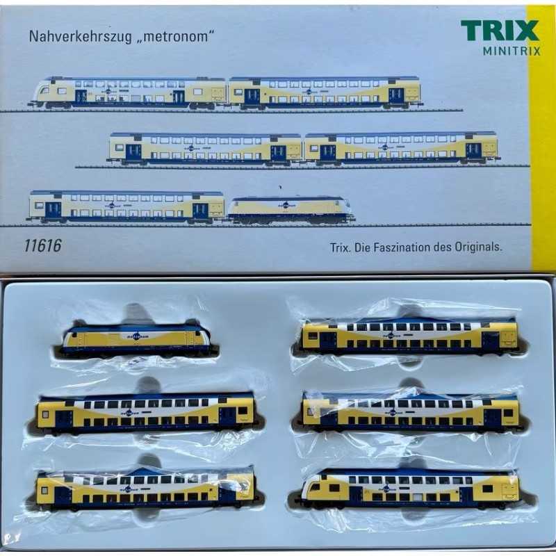 Minitrix 11616 Metronom Treinset Br 246 003-8 met 5 rijtuigen "METRONOM" Digitaal (lezen)