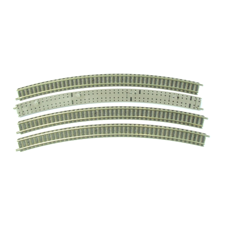 Fleischmann 9135D Gebogen rail R4 430 mm donker 4 stuks