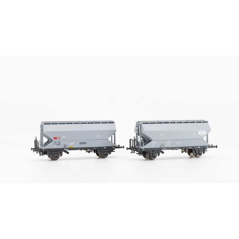 Aare Valley 1617-100 SBB N-SBB-Getreidewagen 2er-Set, Tgpps, grau