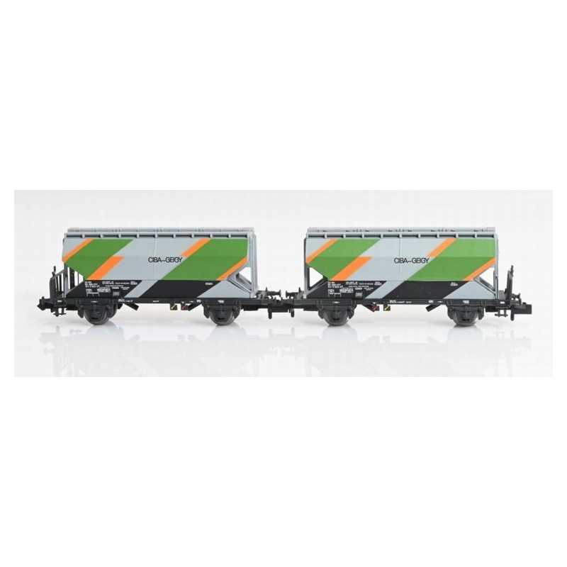 Aare Valley 1652-100 SBB N-SBB-Getreidewagen 2er-Set, Uds, Ciba, grün-grau
