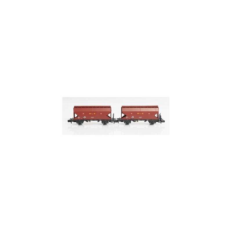Aare Valley 1657-100 SBB N-BLS-Getreidewagen 2er-Set, Tgpps, braun