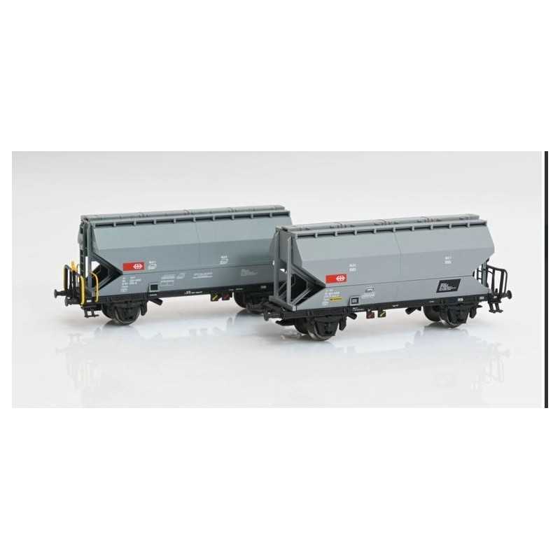 Aare Valley 1617-200 SBB N-SBB-Getreidewagen 2er-Set, Tgpps, grau