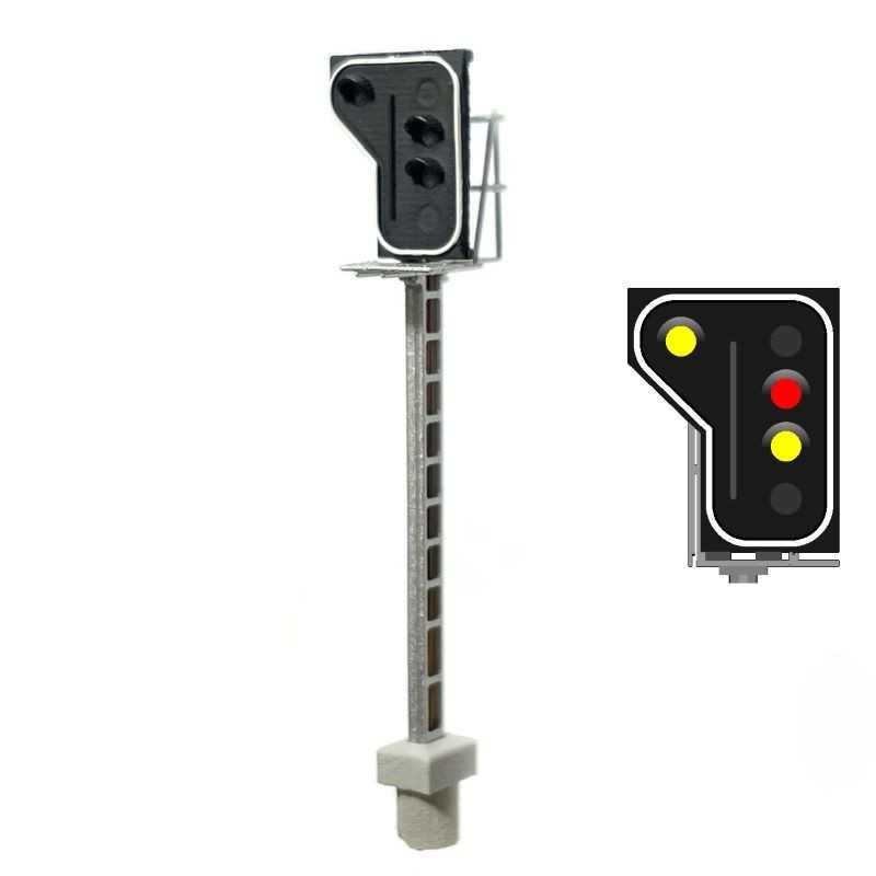 Mafen 413908 NMBS / SNCB Signal 3 Lichter (Rot/Gelb/Gelb) - rechte Seite