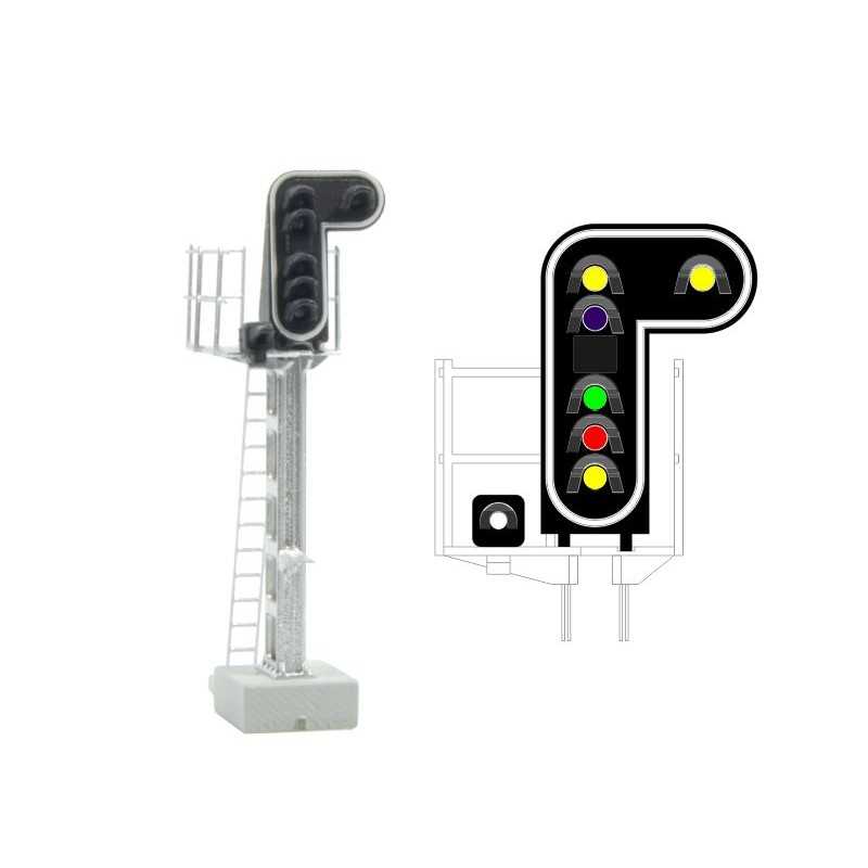 Mafen 413210 SNCF Hoofdsein met 7 leds (Doppelgelb / Violett / Grün / Rot / Gelb / Weiss)