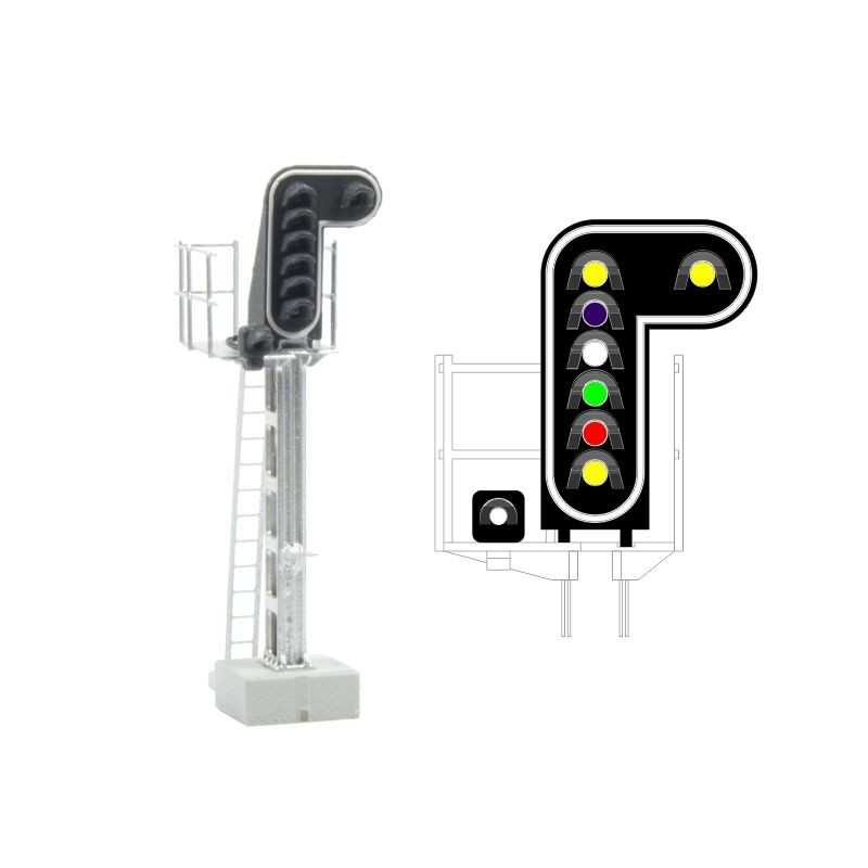 Mafen 41312 SNCF Hoofdsein met 8 leds (Doppelgelb/Violett/Weiss/Grün/Rot/Gelb/Weiss)