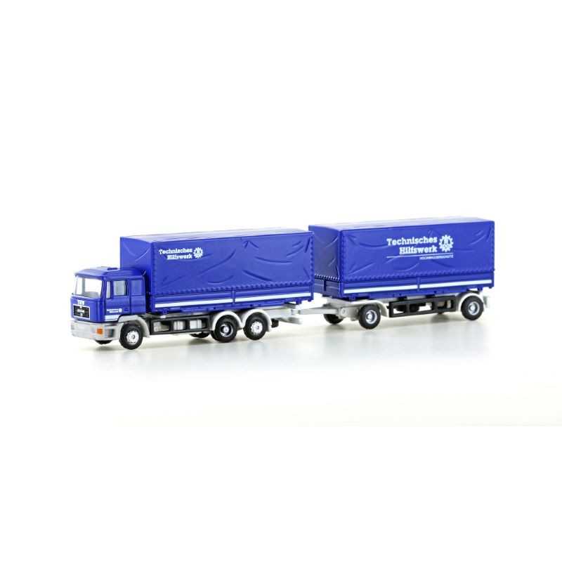 MiNis LC4636 . Vrachtwagen met oplegger MAN F90 "THW"