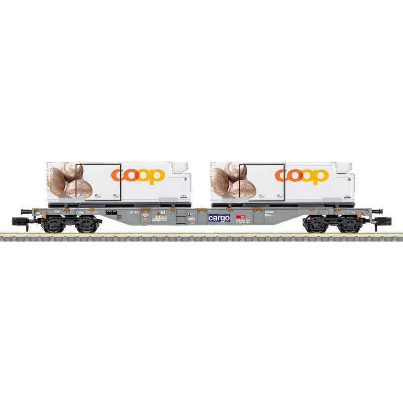 Minitrix 15496 SBB Cargo Containerwagen type Sgns "COOP"