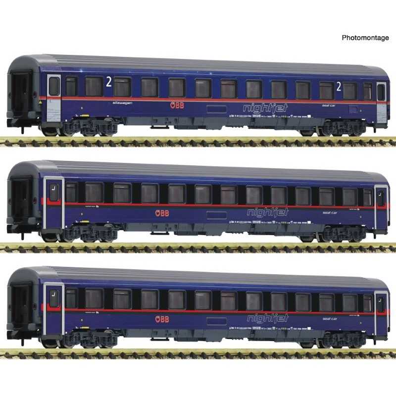 Fleischmann 6260084 OBB Rijtuigenset "Nightjet" 3-delig Fleischmann 6260084 OBB Rijtuigenset "Nightjet" 3-delig