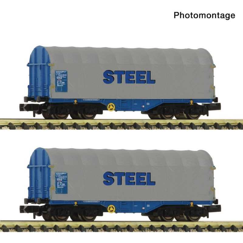Fleischmann 6660173 OBB Schuifzeilwagenset "STEEL" type Shimmns 2-delig