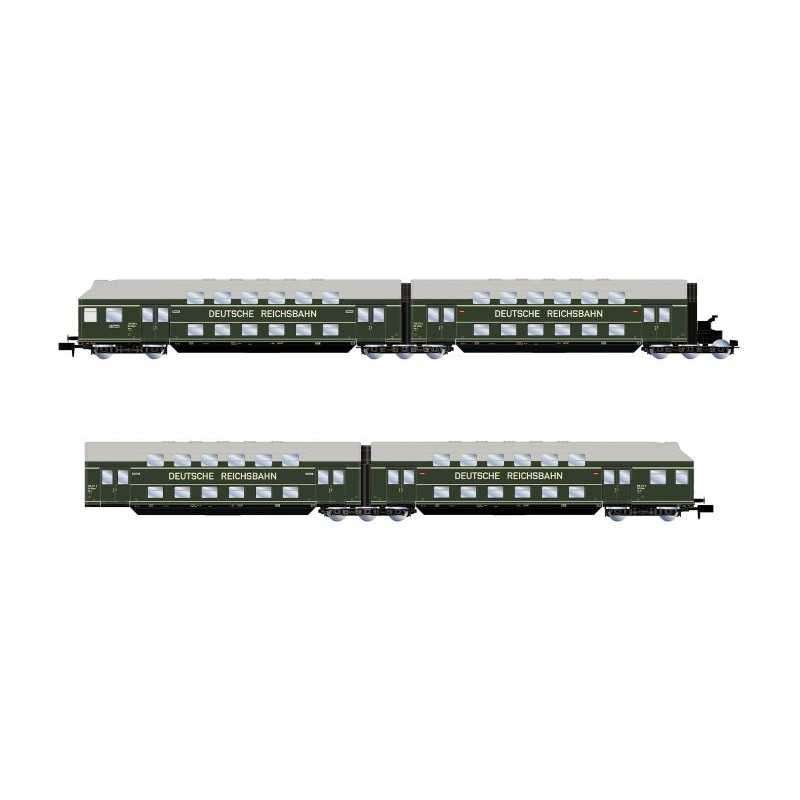 Arnold HN4520 DR (DDR) Dubbeldekker Rijtuigenset type DB13ümpe "DEUTSCHE REICHSBAHN"