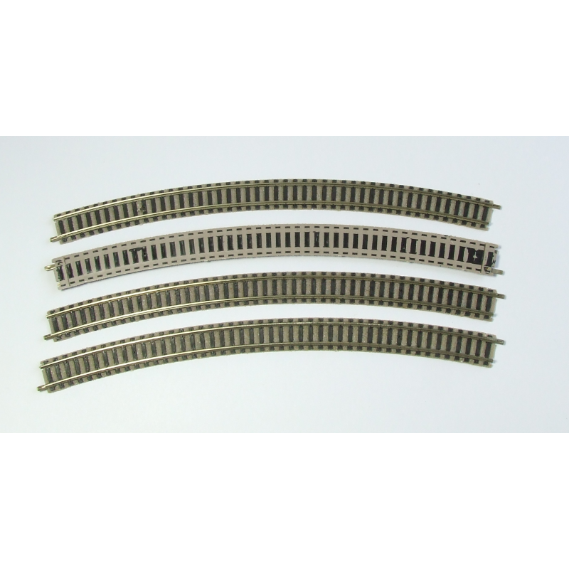 Fleischmann 9135L Gebogen rail R4 430 mm licht 4 stuks