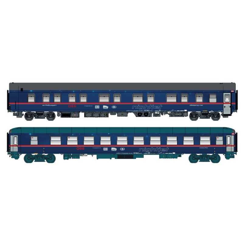 L.S. Models LS97037N OBB Rijtuigenset WLABmz + Bvcmbz Nightjet