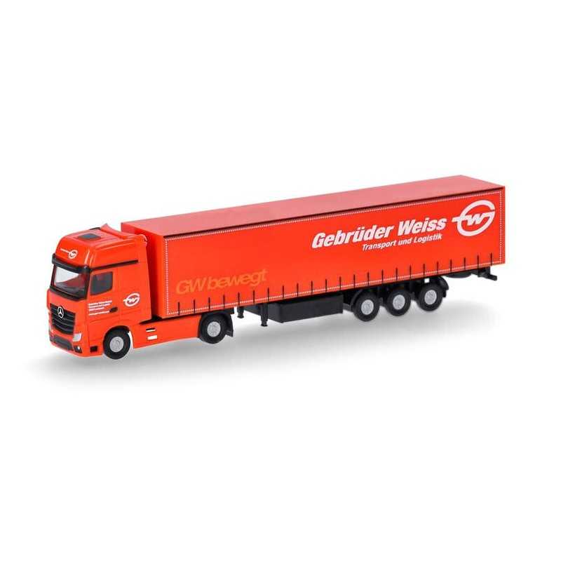 Herpa 066891 Mercedes Benz Actros Gigaspace gordijntrailer "Gebrüder Weiss"