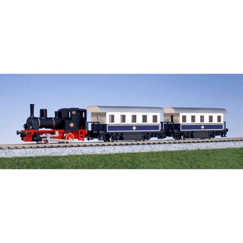 Kato K10-503-2 . Stoomloc en 2 rijtuigen. Pocket Line
