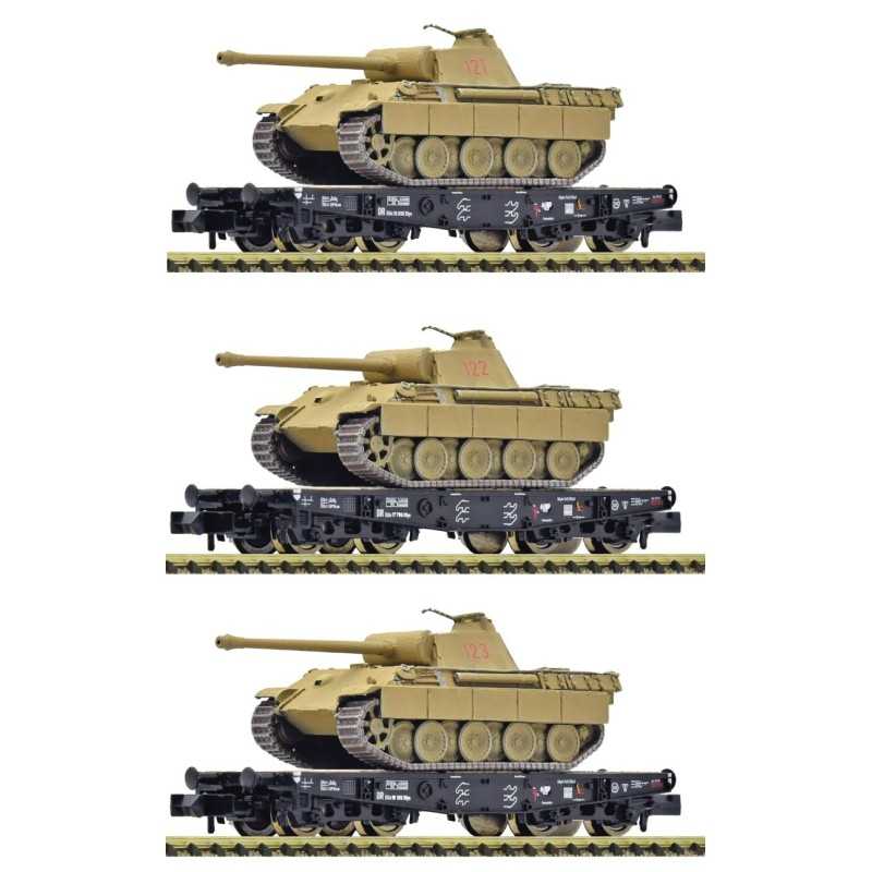 Fleischmann 845606 DR(G), (vóór 1945) Vlakwagenset met tank "Panther" type SSY
