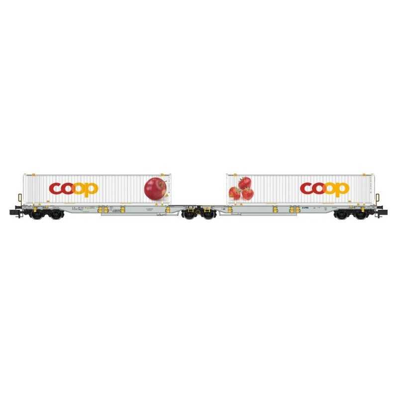 Aare Valley 1670-100 SBB Containerwagen T2000 Coop Apfel / Erdbeeren
